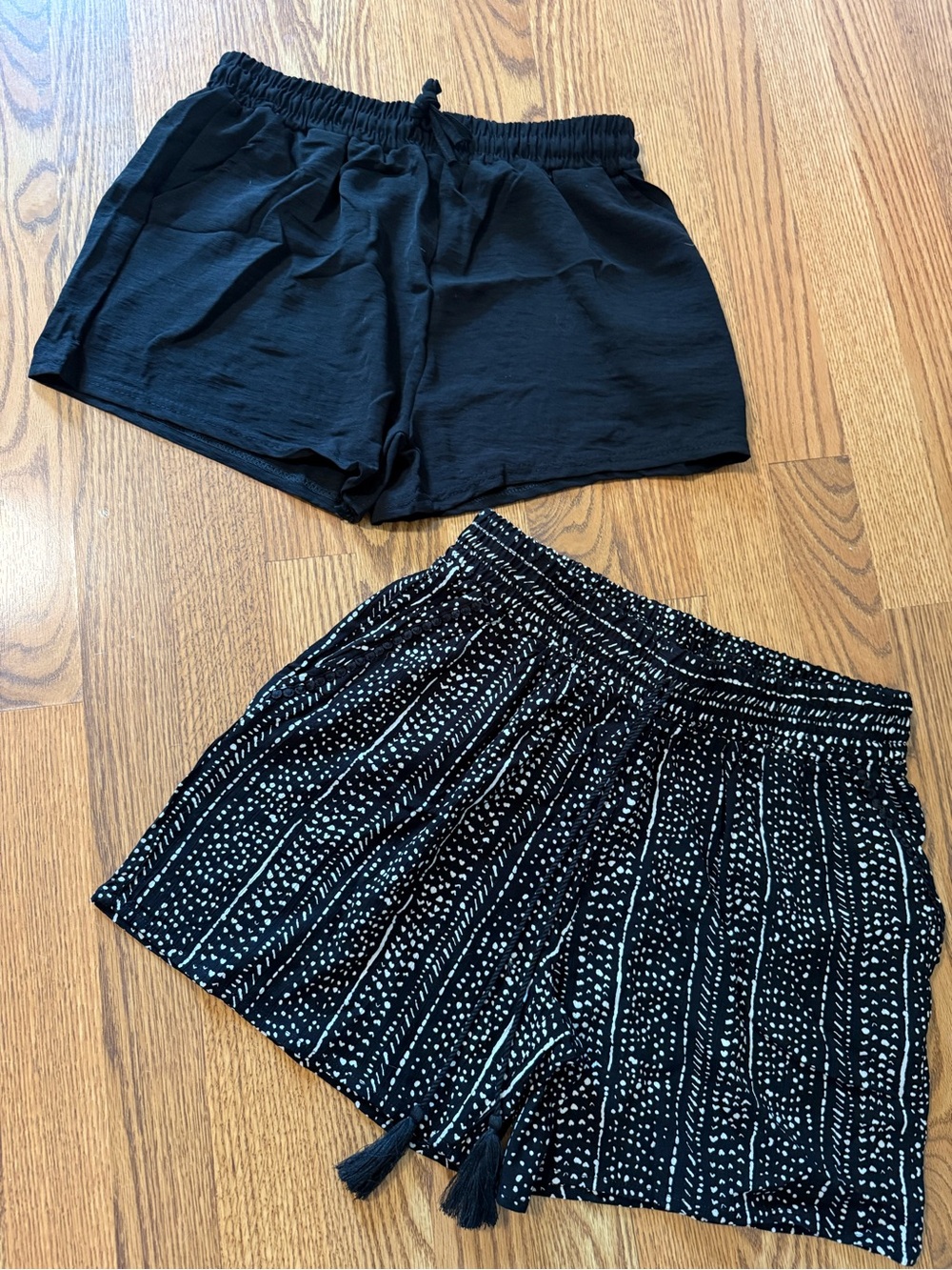 Women’s Black Elastic Waist Shorts - Pack of 2